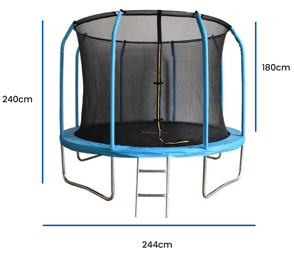 Trampoline - 244 cm - met veiligheidsnet & ladder - tot 80 kg