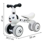 Duurzame Kinder Loopfiets - Wit Hondje - Stabiel en Sterk