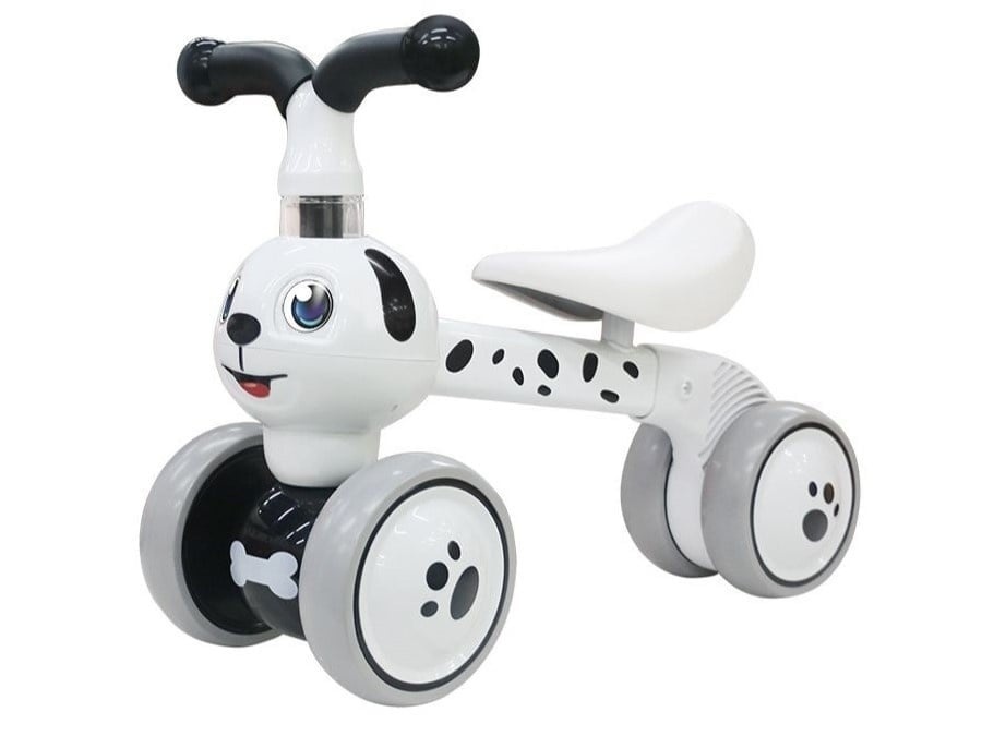 Duurzame Kinder Loopfiets - Wit Hondje - Stabiel en Sterk