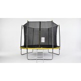 Trampoline 305 cm rond - met net en ladder – geel/zwart