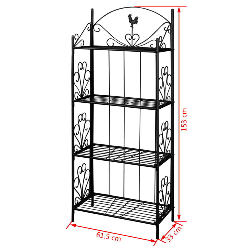 vidaXL Vierkant Plantenrek Zwart - 153cm Hoog - 34% Korting