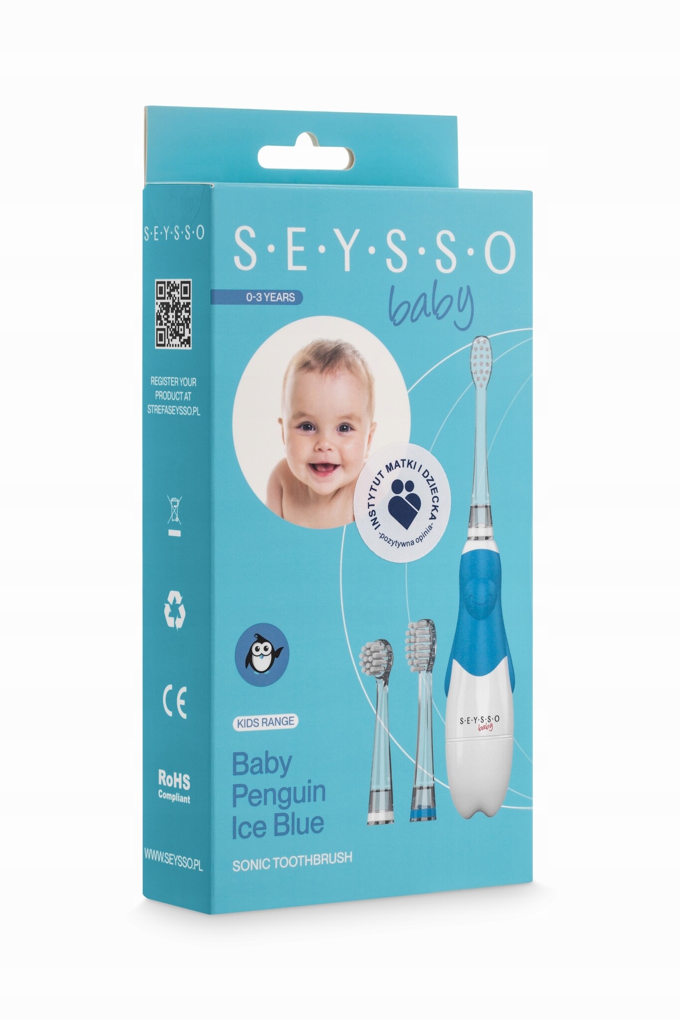 Sonische tandenborstel Baby Penguin Ice Blue (0-3 jaar) met timer