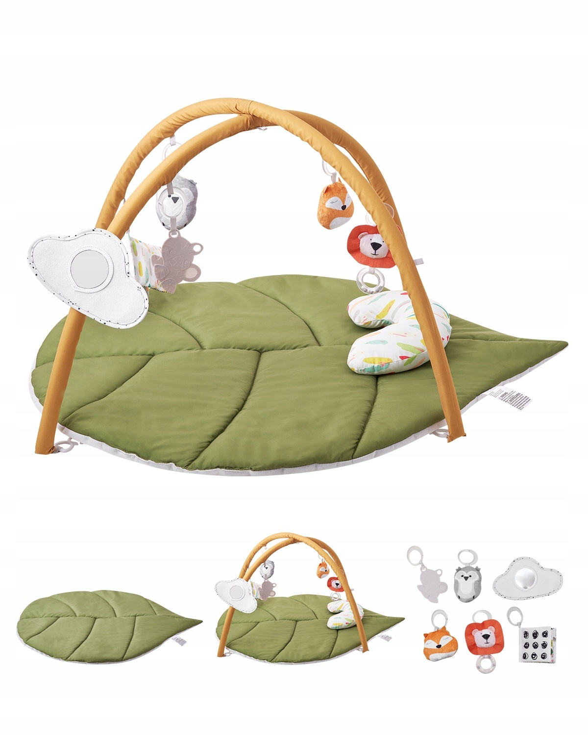Bladvormige Baby Speelmat met 6 Sensorisch Speelgoed, 46% Korting