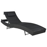 VidaXL Ligbed Poly Rattan & Textileen Zwart - 34% Korting!