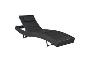 VidaXL Ligbed Poly Rattan & Textileen Zwart - 34% Korting!
