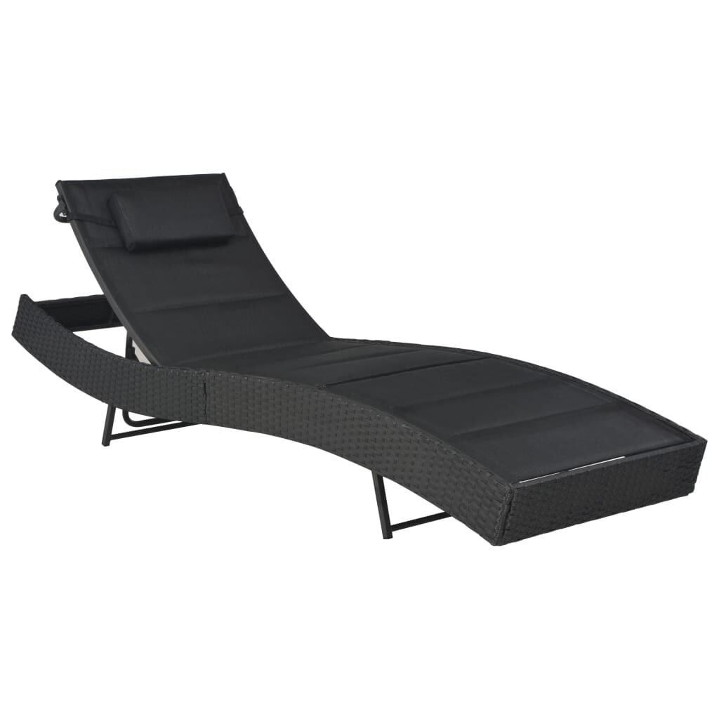VidaXL Ligbed Poly Rattan & Textileen Zwart - 34% Korting!