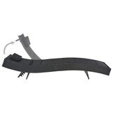 VidaXL Ligbed Poly Rattan & Textileen Zwart - 34% Korting!