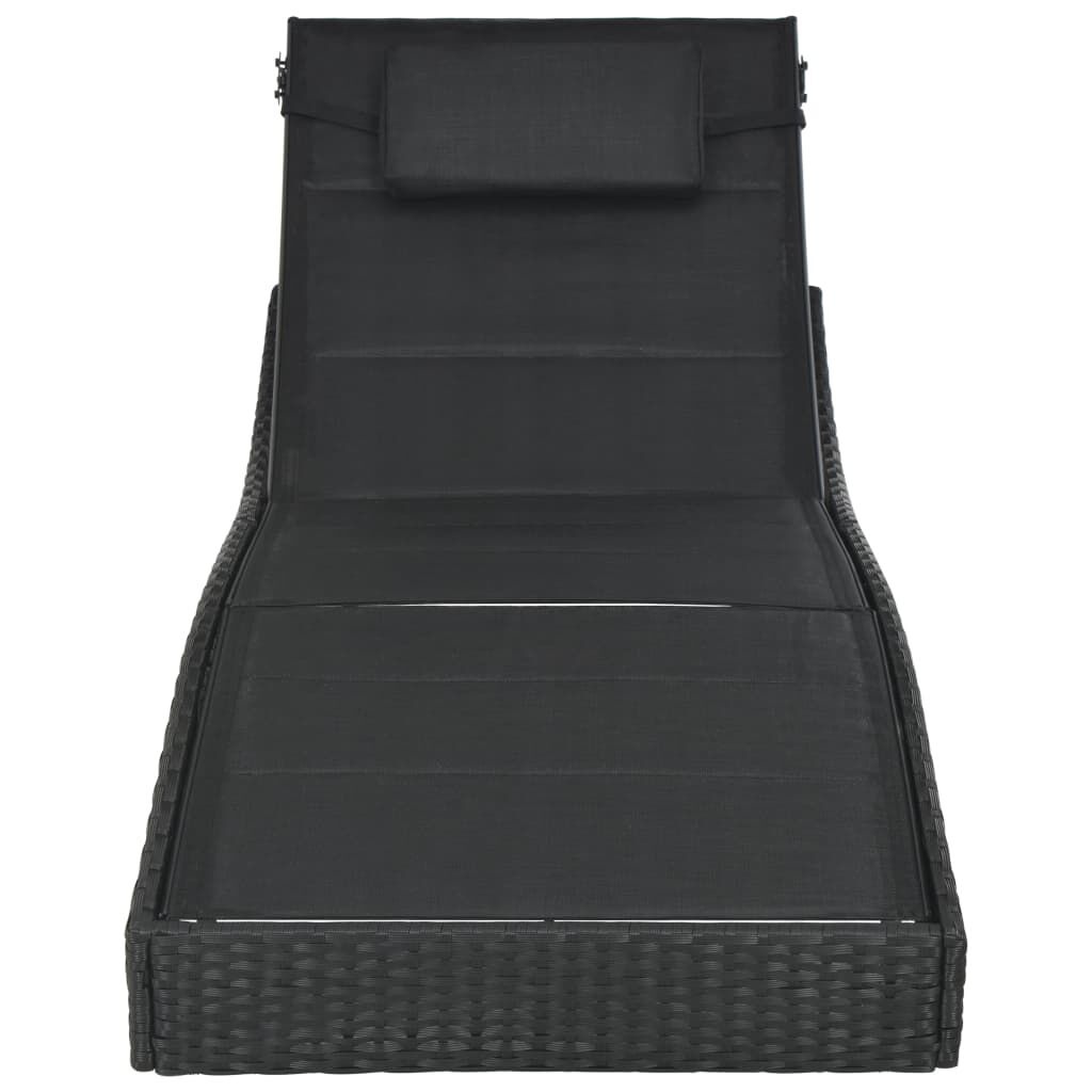 VidaXL Ligbed Poly Rattan & Textileen Zwart - 34% Korting!
