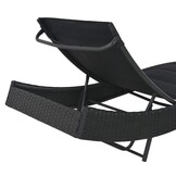 VidaXL Ligbed Poly Rattan & Textileen Zwart - 34% Korting!
