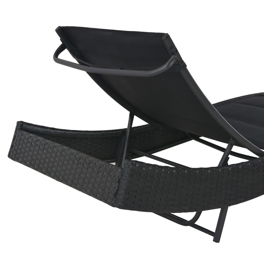 VidaXL Ligbed Poly Rattan & Textileen Zwart - 34% Korting!