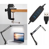 LED Bureaulamp met Verstelbare Arm | 3 Lichtkleuren | 10 Helderheid | 5.6W | MT224 | -32%