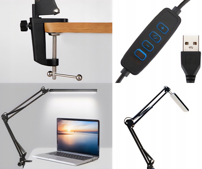 LED Bureaulamp met Verstelbare Arm | 3 Lichtkleuren | 10 Helderheid | 5.6W | MT224 | -32%