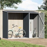 Brandhoutschuur Antraciet 245x98x159cm - Gegalvaniseerd Staal - 35% Korting