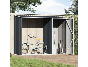 Brandhoutschuur Antraciet 245x98x159cm - Gegalvaniseerd Staal - 35% Korting