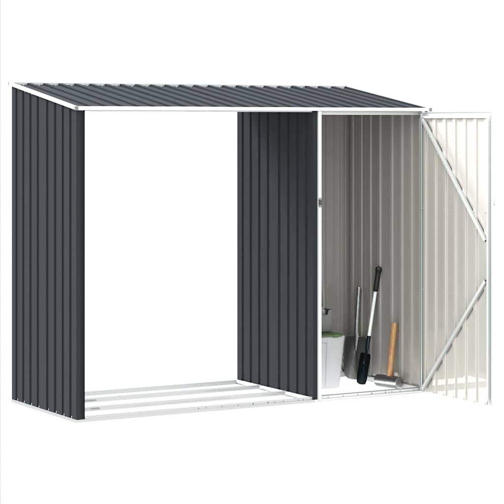 Brandhoutschuur Antraciet 245x98x159cm - Gegalvaniseerd Staal - 35% Korting