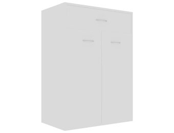 Schoenenkast met 1 lade & 2 deuren, wit - 35% Korting