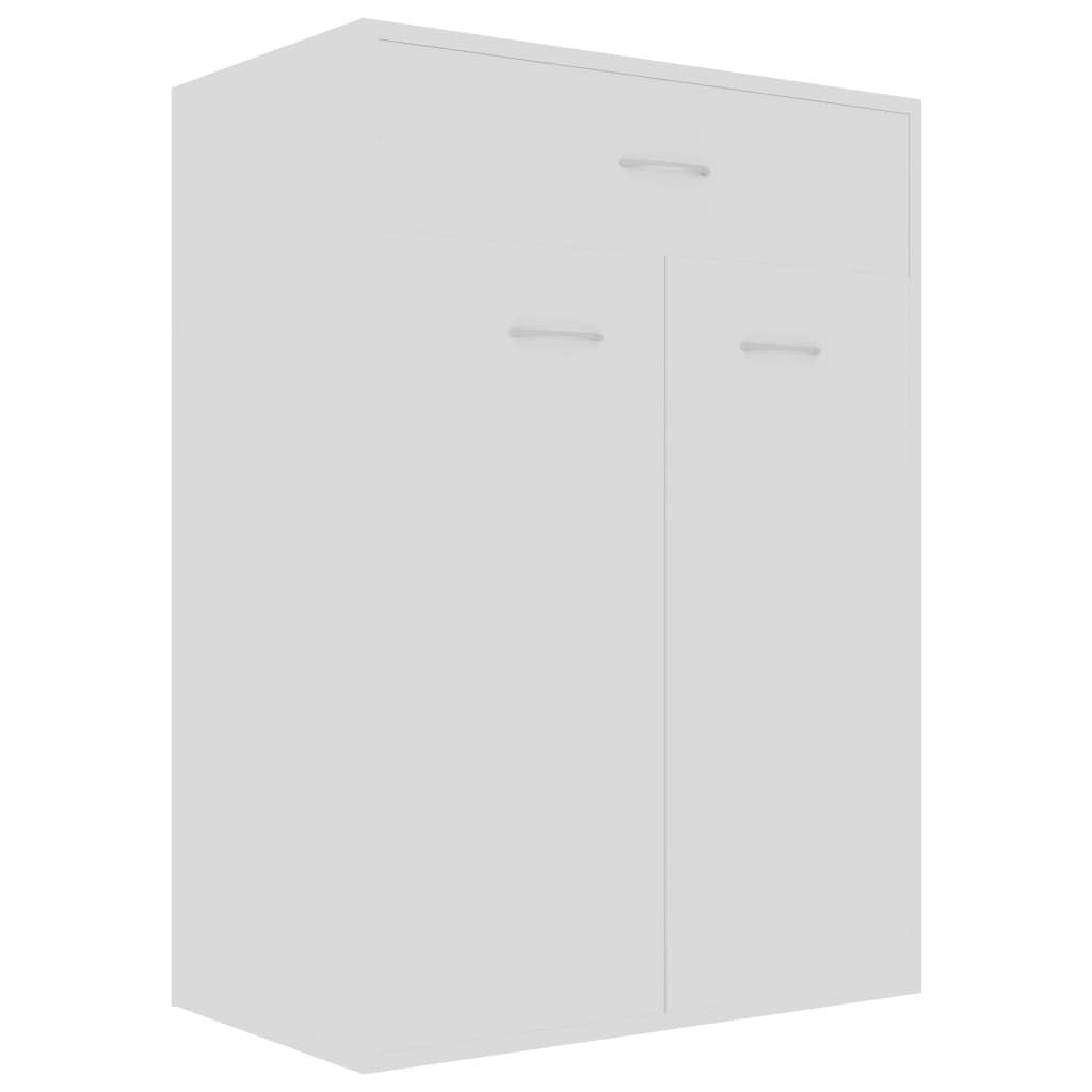 Schoenenkast met 1 lade & 2 deuren, wit - 35% Korting