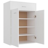 Schoenenkast met 1 lade & 2 deuren, wit - 35% Korting