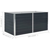 Verhoogde Plantenbak Staal Antraciet - 160x80x77 cm (34% Korting!)