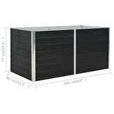 Verhoogde Plantenbak Staal Antraciet - 160x80x77 cm (34% Korting!)