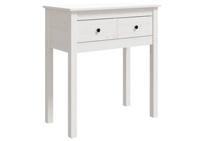 Wandtafel Massief Grenenhout Wit 70x35x75 cm - 41% Korting