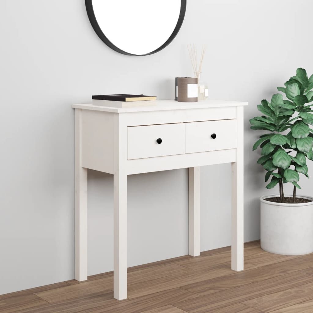 vidaXL Wandtafel Grenenhout Wit - 70x35x75 cm - 35% Korting