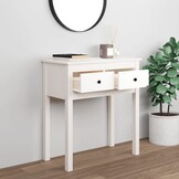 vidaXL Wandtafel Grenenhout Wit - 70x35x75 cm - 35% Korting