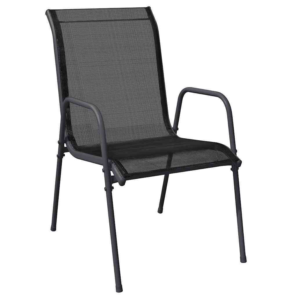 vidaXL Tuinstoelen 4 st Staal & Textileen Zwart (34% Korting)