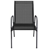 vidaXL Tuinstoelen 4 st Staal & Textileen Zwart (34% Korting)