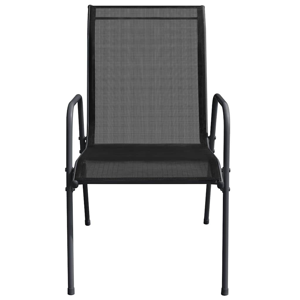 vidaXL Tuinstoelen 4 st Staal & Textileen Zwart (34% Korting)
