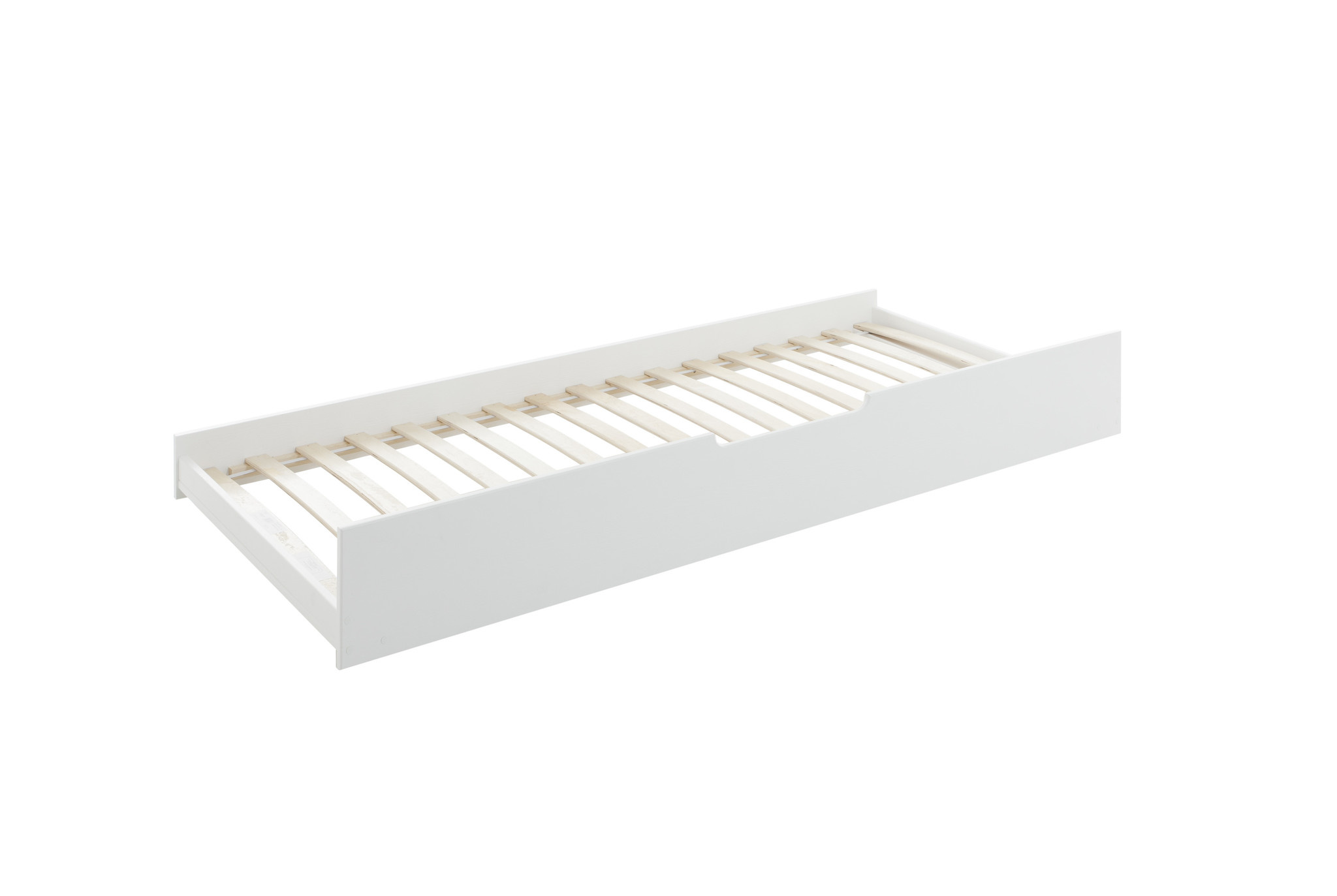 Huisbed Kinderbed Wit Grenenhout 90x200 met Logeerbed