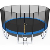 Grote Tuintrampoline 490cm Blauw/Zwart - 33% Korting!