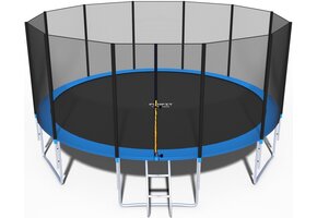 Grote Tuintrampoline 490cm Blauw/Zwart - 33% Korting!