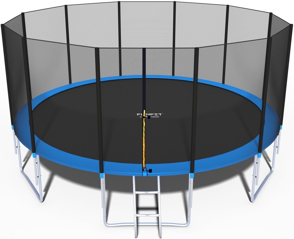 Grote Tuintrampoline 490cm Blauw/Zwart - 33% Korting!