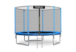 Blauwe Trampoline 244cm met Veiligheidsnet & Ladder (Max 80kg) - 26% Korting!