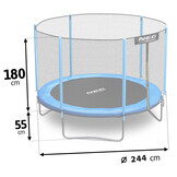 Blauwe Trampoline 244cm met Veiligheidsnet & Ladder (Max 80kg) - 26% Korting!