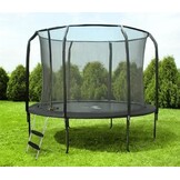 Trampoline 244 cm Zwart met Net & Ladder - 25% Korting
