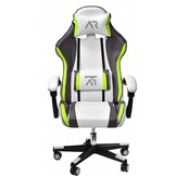 Ergonomische Gamestoel ECO-leer Wit-Grijs-Limoen met 35% Korting