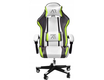 Ergonomische Gamestoel ECO-leer Wit-Grijs-Limoen met 35% Korting