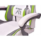 Ergonomische Gamestoel ECO-leer Wit-Grijs-Limoen met 35% Korting