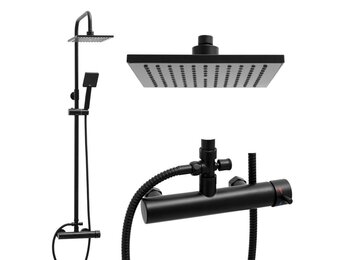 Douchepaneel Mat Zwart | Regendouche 20cm & Handdouche | 34% Korting