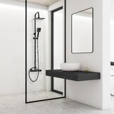 Douchepaneel Mat Zwart | Regendouche 20cm & Handdouche | 34% Korting