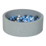Ronde Ballenbak Grijze Sweatstof, 90x30cm | 150 Ballen | Vanaf 1 Jaar | 34% Korting