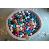 Ronde Ballenbak Grijze Sweatstof, 90x30cm | 150 Ballen | Vanaf 1 Jaar | 34% Korting