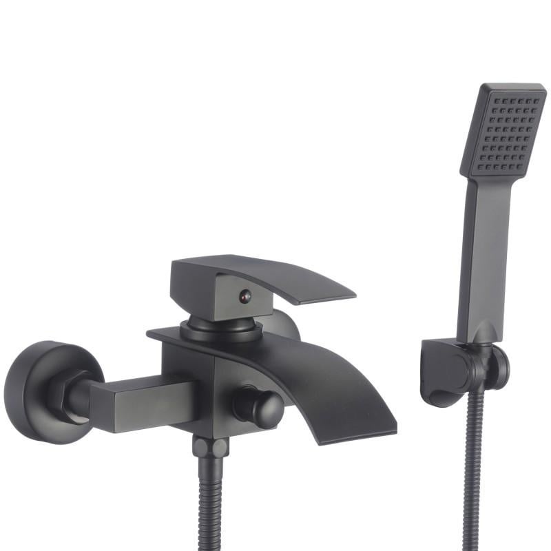 Badkraan met Handdouche Zwart | Waterval Uitloop | 34% Korting