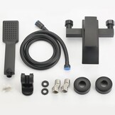 Badkraan met Handdouche Zwart | Waterval Uitloop | 34% Korting