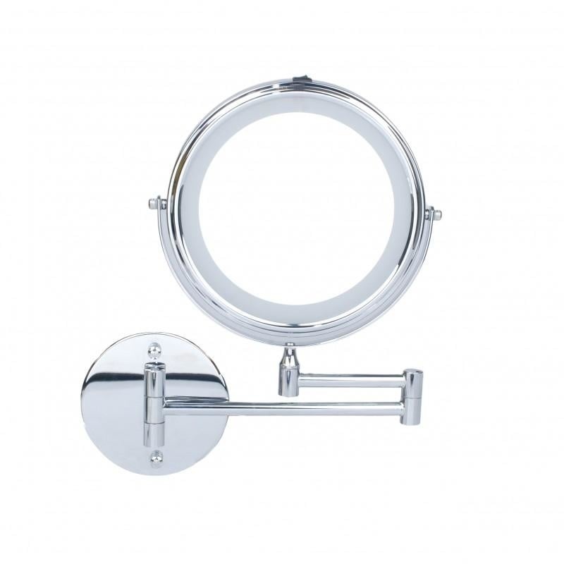 LED Make-up Spiegel - 20cm Chroom - 5x Vergroting - 360° Kantelbaar - 34% Korting