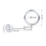 LED Make-up Spiegel - 20cm Chroom - 5x Vergroting - 360° Kantelbaar - 34% Korting