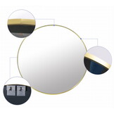 Ronde Wandspiegel Badkamer Ø 80 cm Goud Metaal - 34% Korting