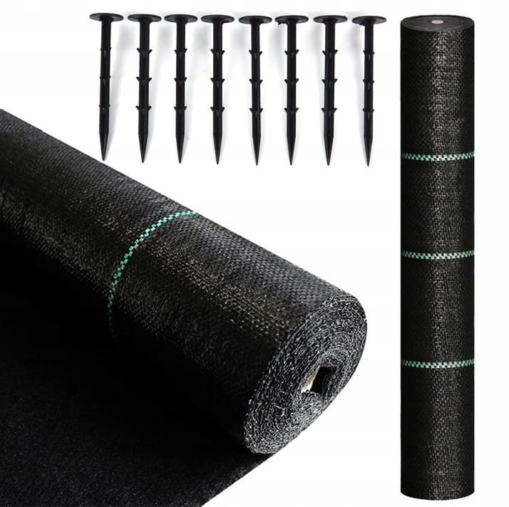 Worteldoek Agrotextiel 1.1x50m - Onkruidbestrijding + 50 Grondpinnen (33% Korting)